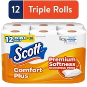 Scott ComfortPlus Toilet Paper, 12 Double Rolls