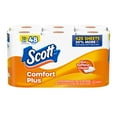 Scott Comfort Plus Toilet Paper, 12 Mega Rolls, 425 Sheets per Roll ...