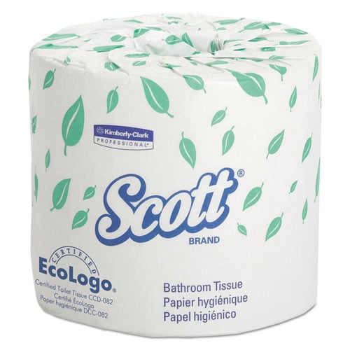 Scott Containers Essential Standard Roll Bathroom Paper Tissue Traditional, Septic Safe, 2 Ply, White, 550 Sheets/Roll, 20 Rolls/Carton