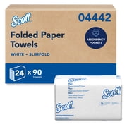 Scott Professional Pro Slimfold Folded Paper Towels, Bulk 04442, Absorbency Pockets, White, for Compatible Kimberly-Clark Professional Dispensers 24 Packs of 90 Sheets, 2,160 Sheet Total