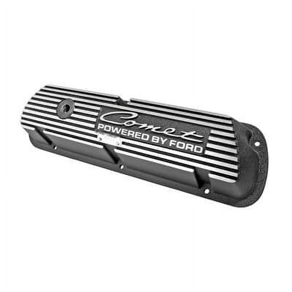 Scott Drake 6A582-CT Aluminum Valve Covers Comet Powered by Ford Logo Pair