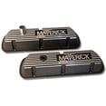 thumbnail image 1 of Scott Drake 6A582-MAV Aluminum Valve Covers Black Wrinkle Finish Maverick Logo, 1 of 2