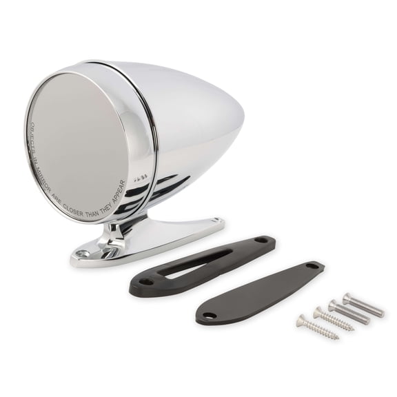 Scott Drake C5RZ-17696-ALC Chrome Bullet Mirror With Long Base And Convex Glass