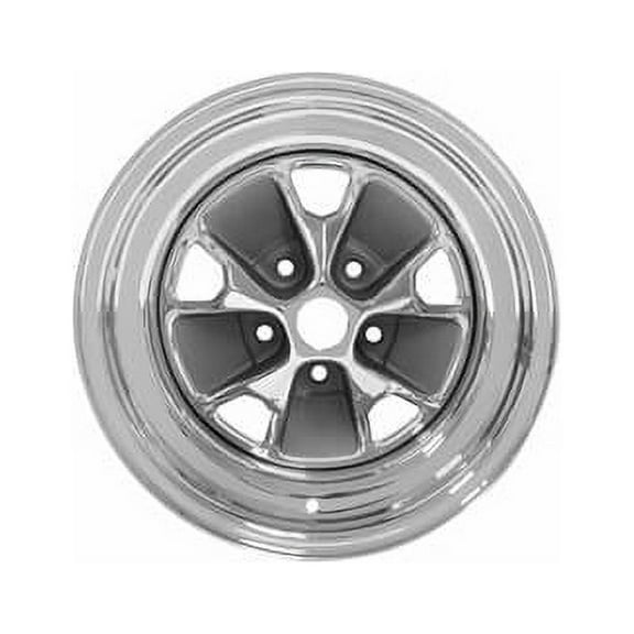 Scott Drake C5ZZ-1007-ER 65 Styled Steel Wheel 15x8 4.5 bs Chrome/Argent Inserts