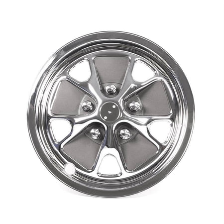 Scott Drake C5ZZ-1007-HCS Styled Steel Plastic Hub Caps 4 Piece Set