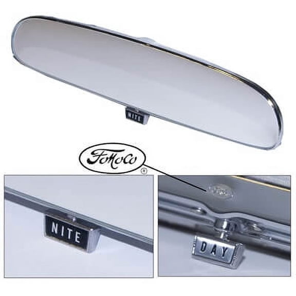 Scott Drake C6ZZ-17700-FMC Day/Night Mirror With Fomoco Logo