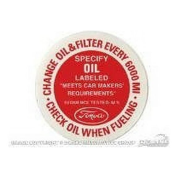 Scott Drake DF-164 Oil Filler Cap Decal