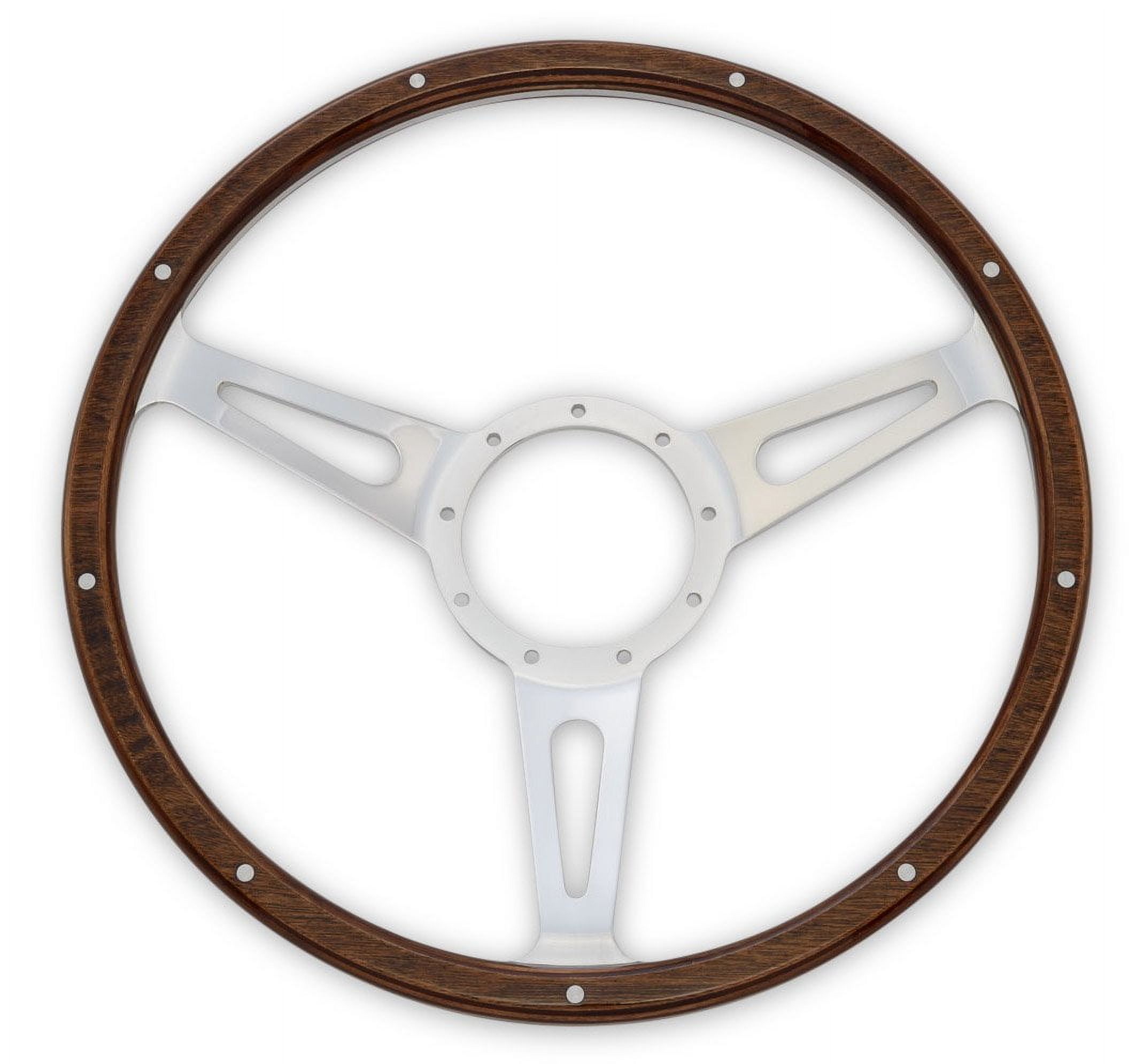 Scott Drake S1MS-3600-WG Cobra Style Wood & Aluminum 15" 9 Hole Steering Wheel