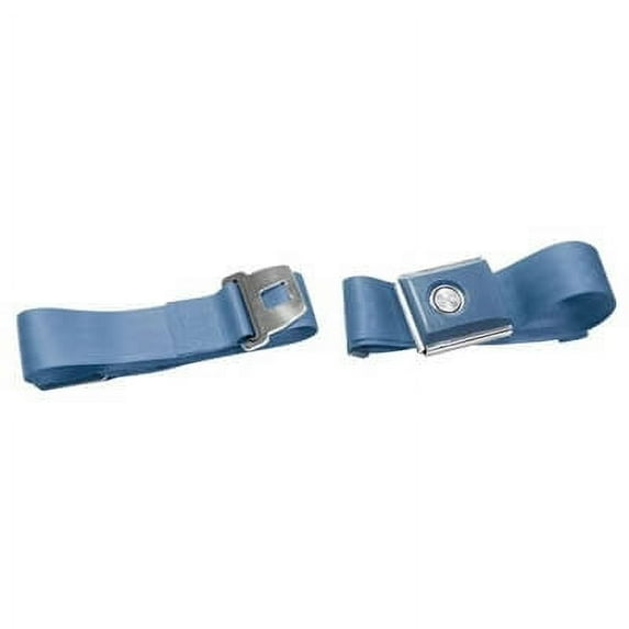 Scott Drake SB-BL-PBSB Push Button Seat Belt Medium Blue