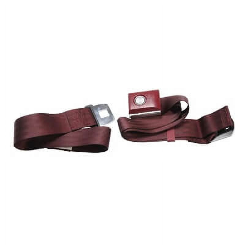 Scott Drake SB-MR-PBSB Push Button Seat Belt Maroon