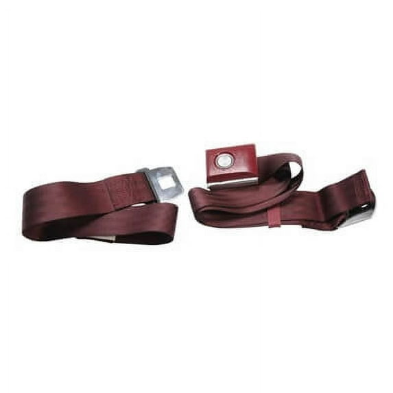 Scott Drake SB-MR-PBSB Push Button Seat Belt Maroon