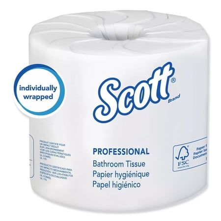 Scott Essential 100% Recycled Fiber Bathroom Tissue Septic Safe 2-Ply, 506 Sheets Per Roll, Total Roll 80
