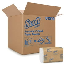 Scott Essential C-Fold Towels, Absorbency Pockets, 10 1/8X13 3/20, white, 200/Pack, 12 Pk/Ct