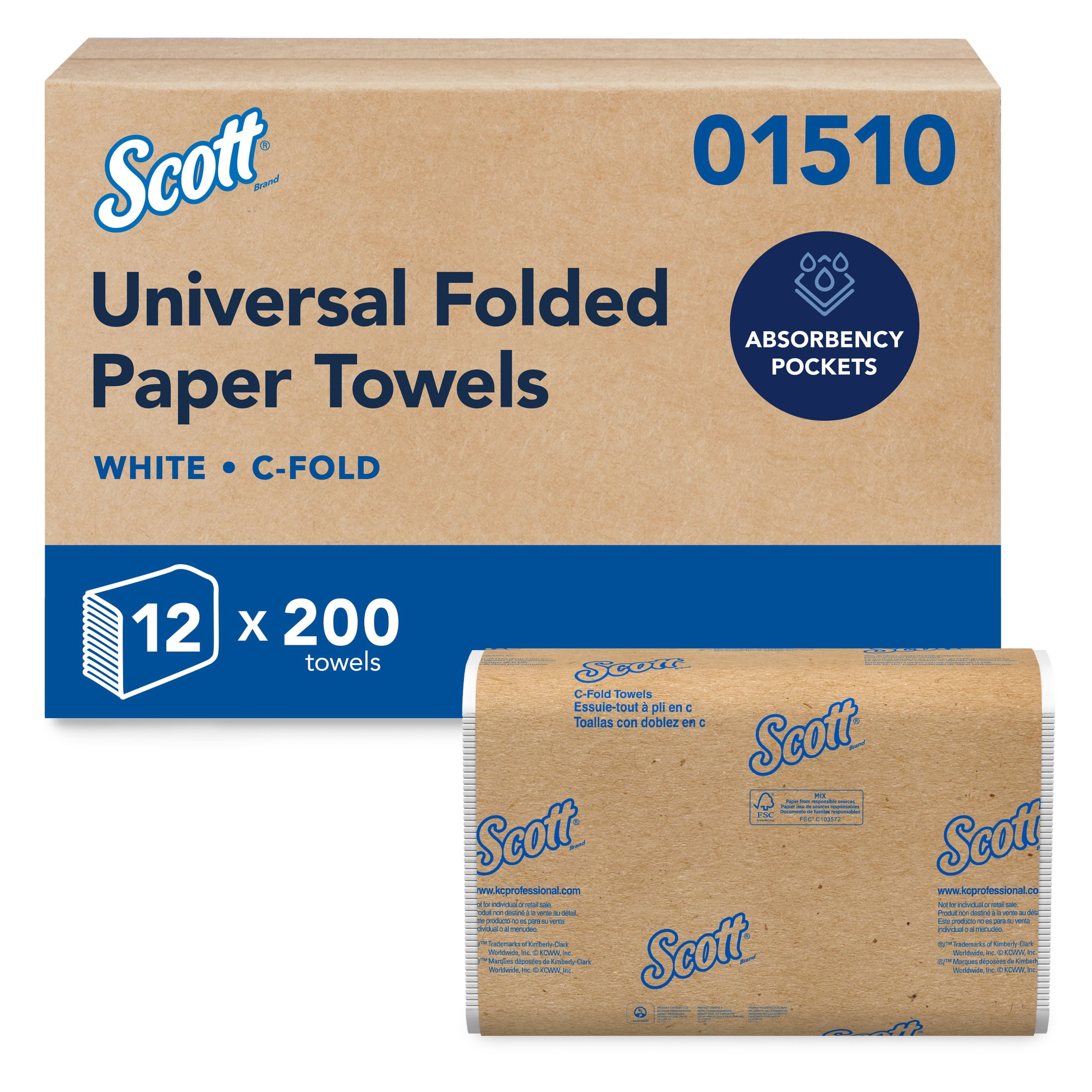 Scott Essential Industrial C-Fold Towels, with Absorbency Pockets