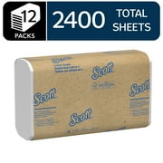Scott Essential C-Fold Folded Paper Towels, Bulk (01510), Absorbency Pockets, 12 Packs of 200 Sheets