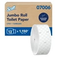 thumbnail image 1 of Scott Professional Coreless High-Capacity Jumbo Roll Toilet Paper, Bulk (07006), 2-Ply, Elevated Design, Septic Safe, White (12 Rolls at 1,150' Each, 13,800'/Case), 1 of 8