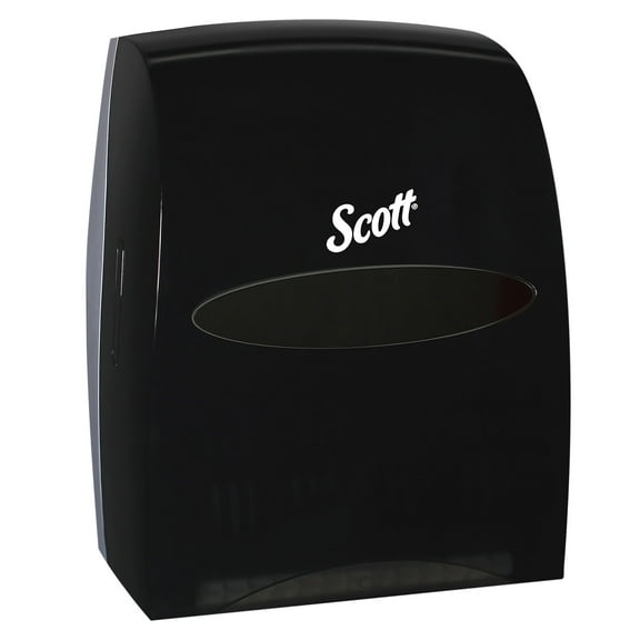 Scott Essential Manual Hard Roll Towel Dispenser 46253, Black, for Purple Core Scott Roll Towels, 12.63" x 16.13" x 10.2" Qty 1