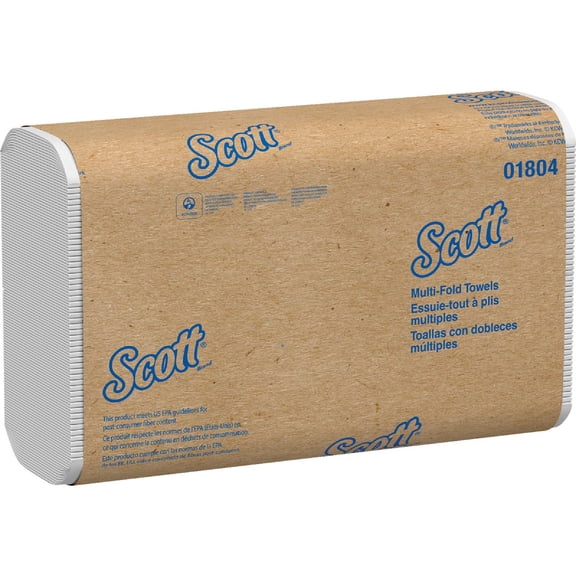 Scott Essential Multifold Paper Towels - Fast-Drying Absorbency - 2 Pack, 250 Sheets, White