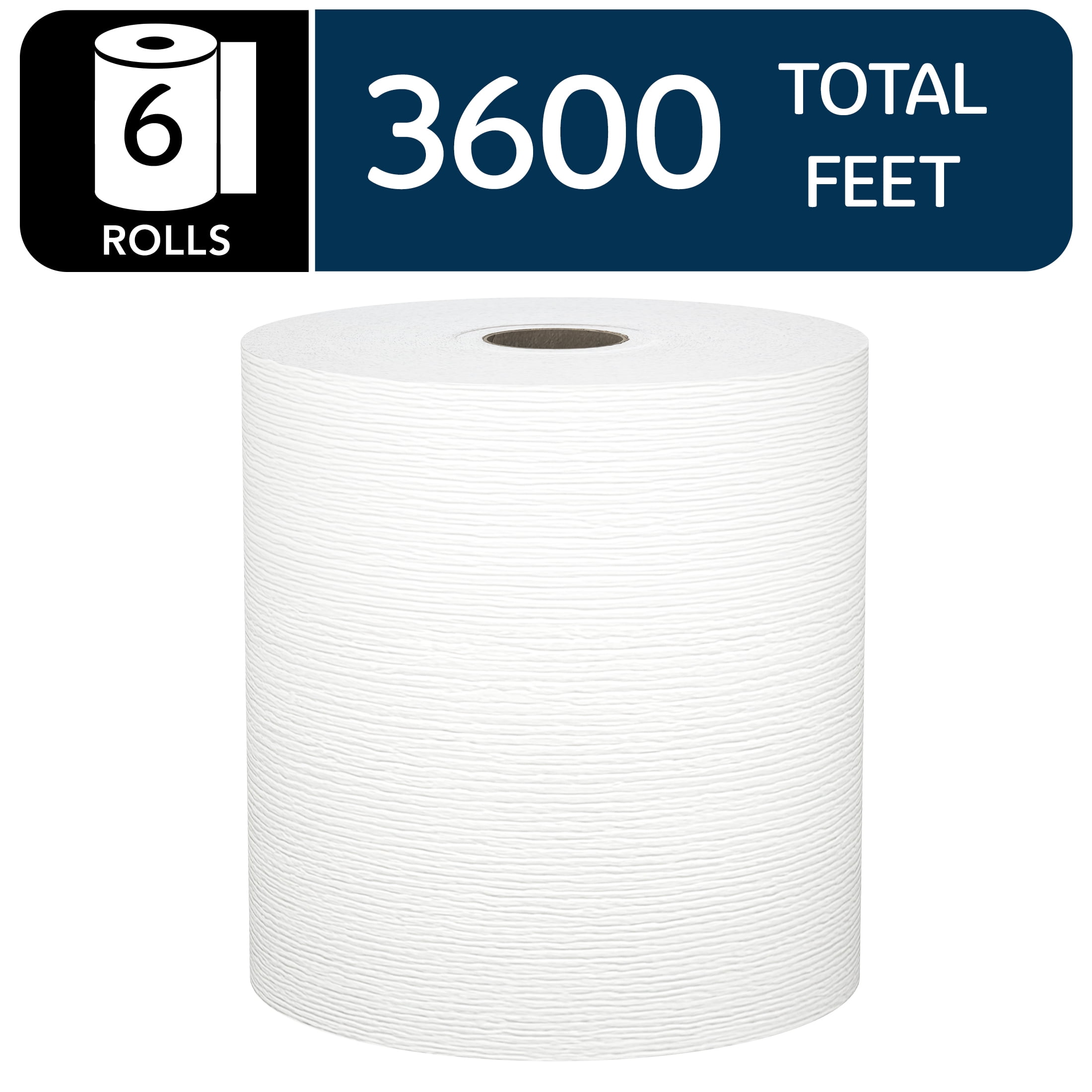 SCOTT Kleenex Universal Hard Roll Paper Towels, Bulk (50606), 1.75" Core, Absorbent, 6 Rolls at 600' Each