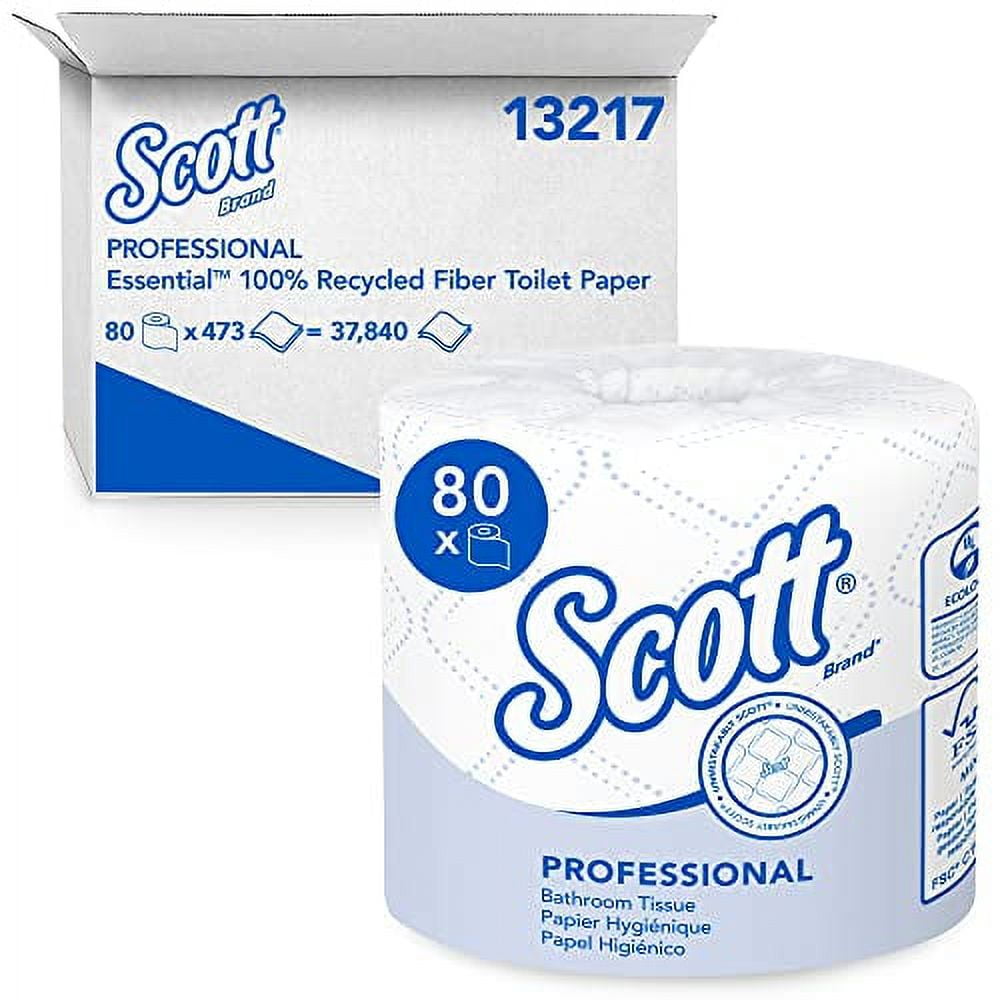 Scott Recycled Fiber Bulk Toilet Paper, 2-Ply Standard Rolls, White, 80  Rolls/Case, 506 Sheets/Roll 