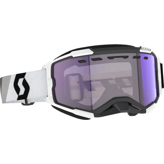 Scott Fury Snowcross Light Sensitive Goggle Premium Black/White w/Blue Lens