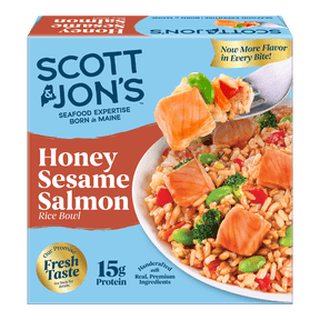 Scott & Jons Frozen Meals, Honey Sesame Salmon Rice Bowl, Microwave Meals, Frozen Dinner for One, 9.6 oz