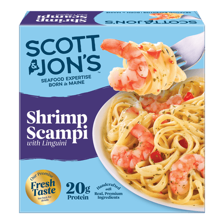 Scott & Jon’s Frozen Meals, Shrimp Scampi Noodles, Microwave Meals, Frozen Lunch or Dinner for One, 9.6 oz