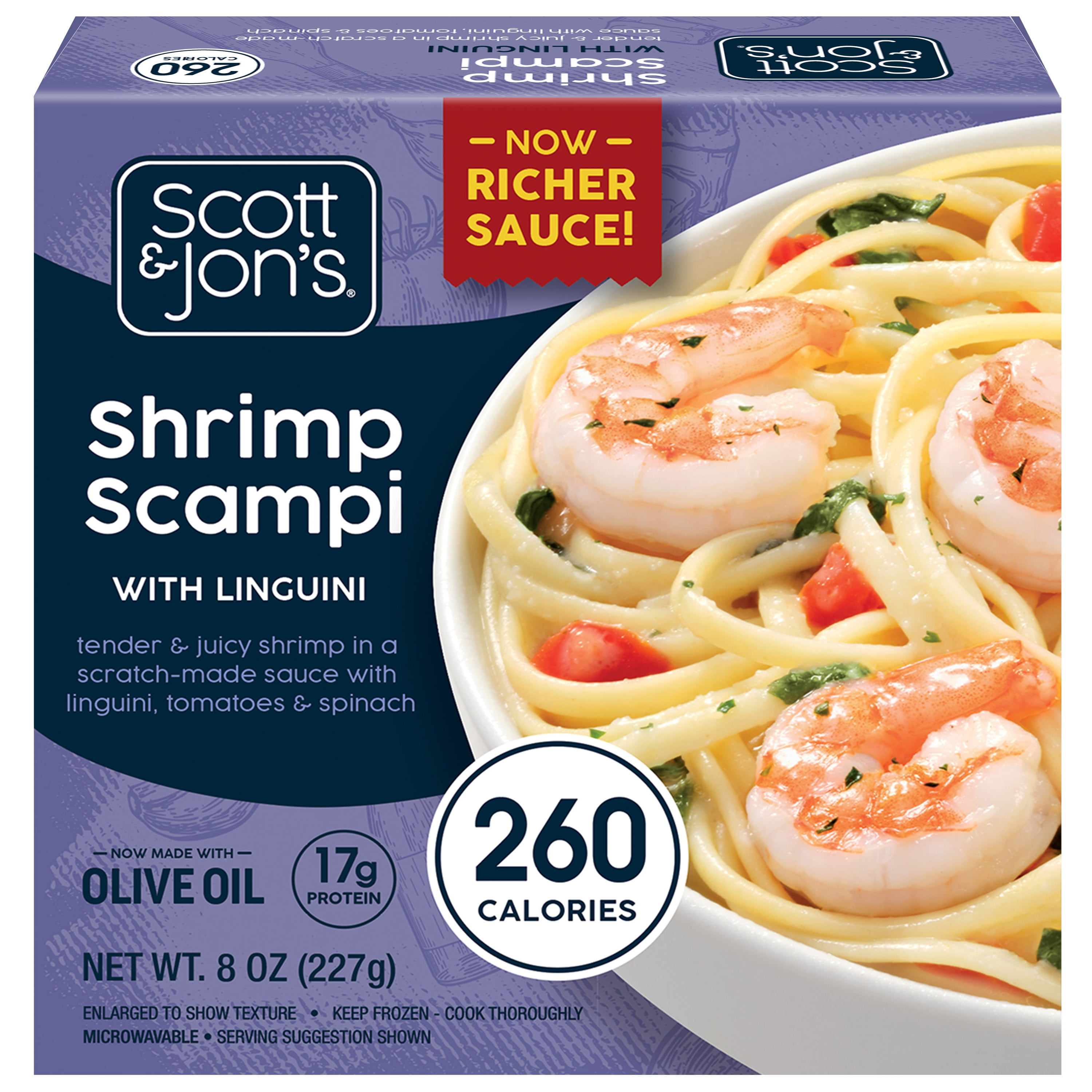 Scott & Jon's Shrimp Scampi Pasta Meal 8o Bowl (Frozen)