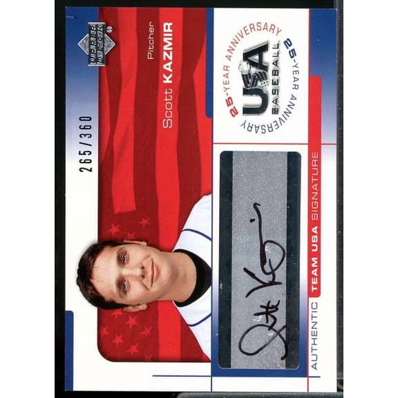 Scott Kazmir Card 2004 USA Baseball 25th Anniversary Signatures Black Ink #KAZ