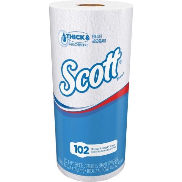Scott Kitchen Roll Towels 1 Ply 102 Sheets/Roll White Paper