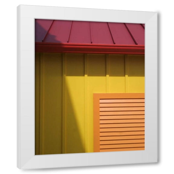 Scott Larson 12x14 White Modern Wood Framed Wall Art Titled - Beach House II