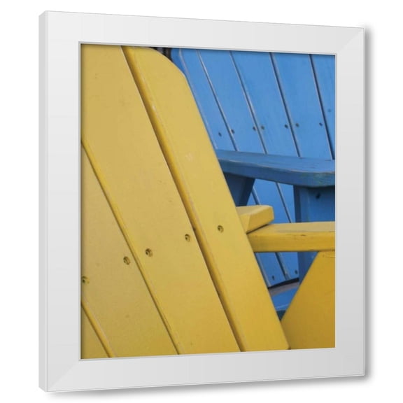 Scott Larson 12x14 White Modern Wood Framed Wall Art Titled - Beach House I