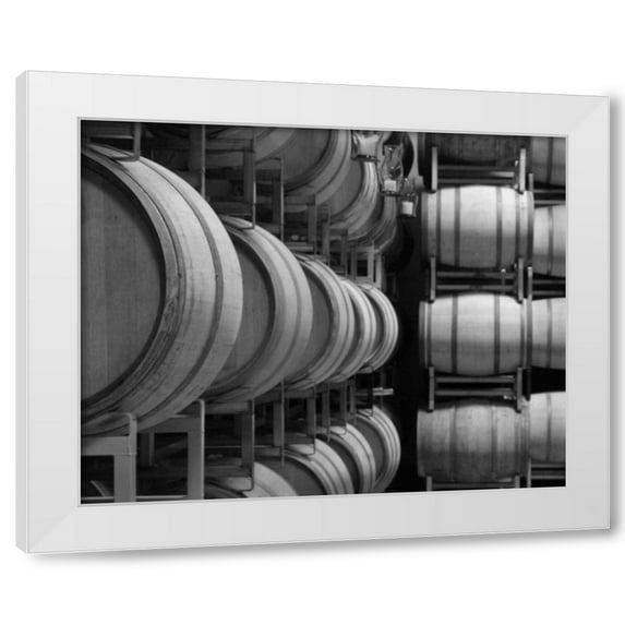 Scott Larson 14x12 White Modern Wood Framed Wall Art Titled - Winery VIII