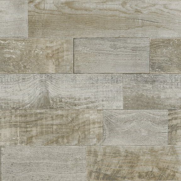 Scott Living 216-in by 20.5-in Salvaged Plank NaturalSelf Adhesive Wallpaper