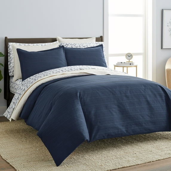 Scott Living Aero Cotton 3-Piece Duvet Set Crown Blue - King