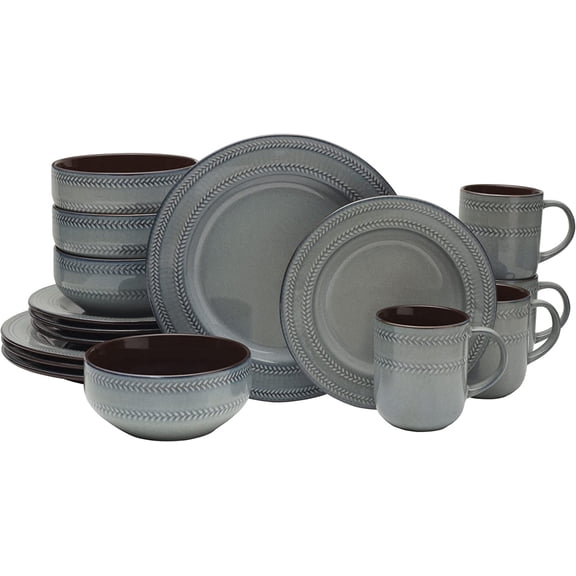 Scott Living Asher 16 Piece Dinnerware Set, Service for 4