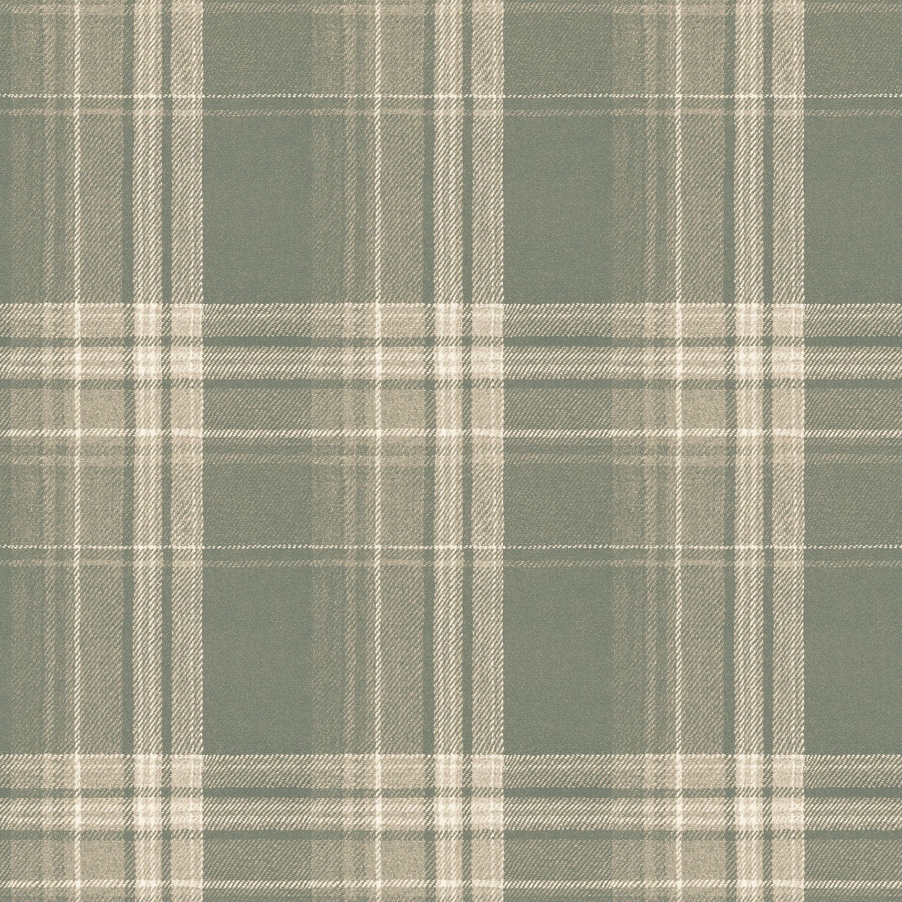 Saranac Sage Flannel Plaid Pre-pasted Wallpaper