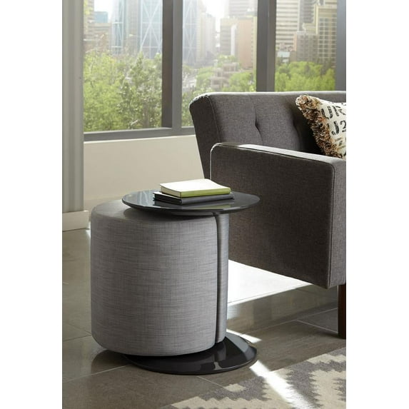 Scott Living Transitional Grey Accent Table and Ottoman