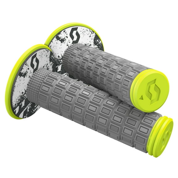 Scott Mellow Off-Road Motorcycle Hand Grips - Grey/Flo Yellow/One Size