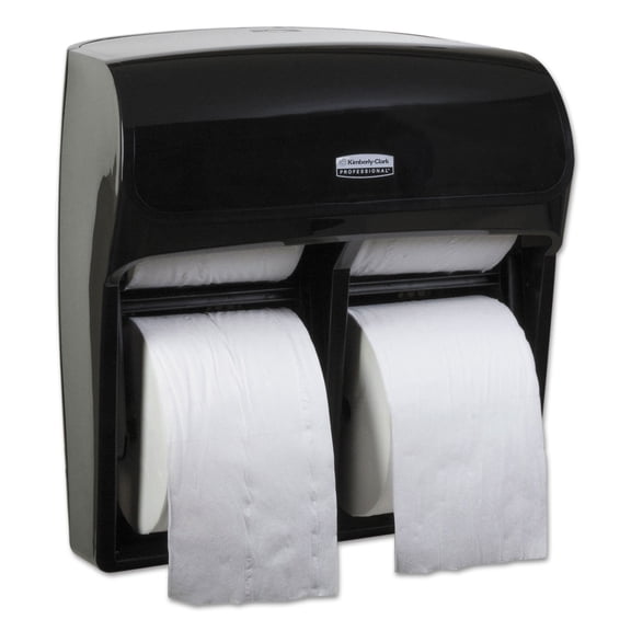 Scott Mod High Capacity SRB Dispenser - Roll Dispenser - 4 x Roll - 12.8" Height x 11.3" Width x 6.2" Depth - Plastic - Black - Compact, Durable