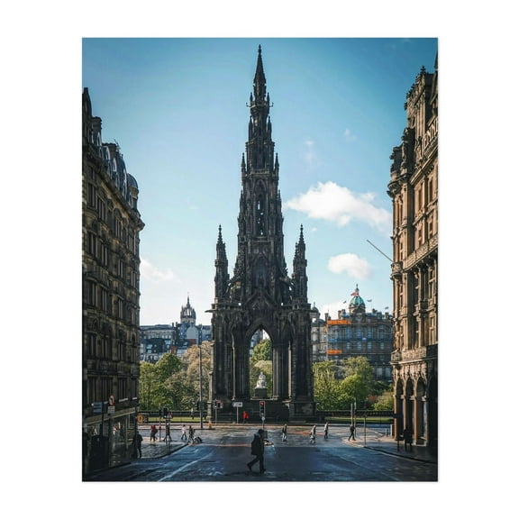 The Scott Monument in Edinburgh - Edinburgh Scotland United Kingdom Photography Cityscape Architecture Gothic Travel Poster Victorian Unframed Wall Art Print 6 x 8 inches