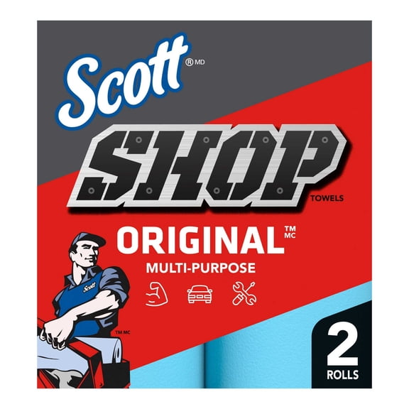 Scott Multi-Purpose, Shop Towel, 2 Rolls, 55 Sheets Per Roll (110 Total Sheets)
