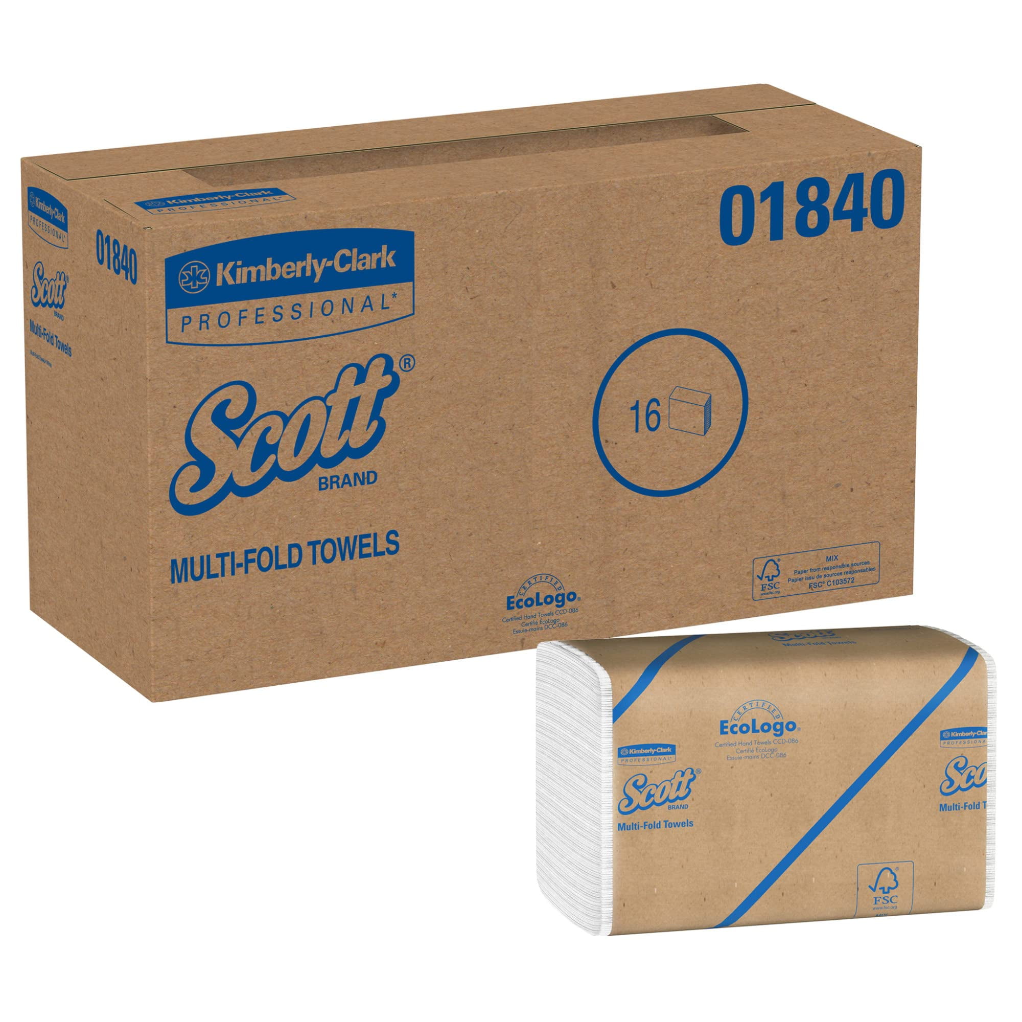 Scott® Multifold Paper Towels (01840), With Absorbency Pockets™, 9.2" X ...