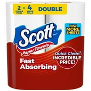 Scott Paper Towels, Choose-A-Sheet, 2 Double Rolls Equivalent to 4 Regular, 108 Sheets per Roll