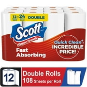 Scott Paper Towels, Choose-A-Sheet, 12 Double Rolls