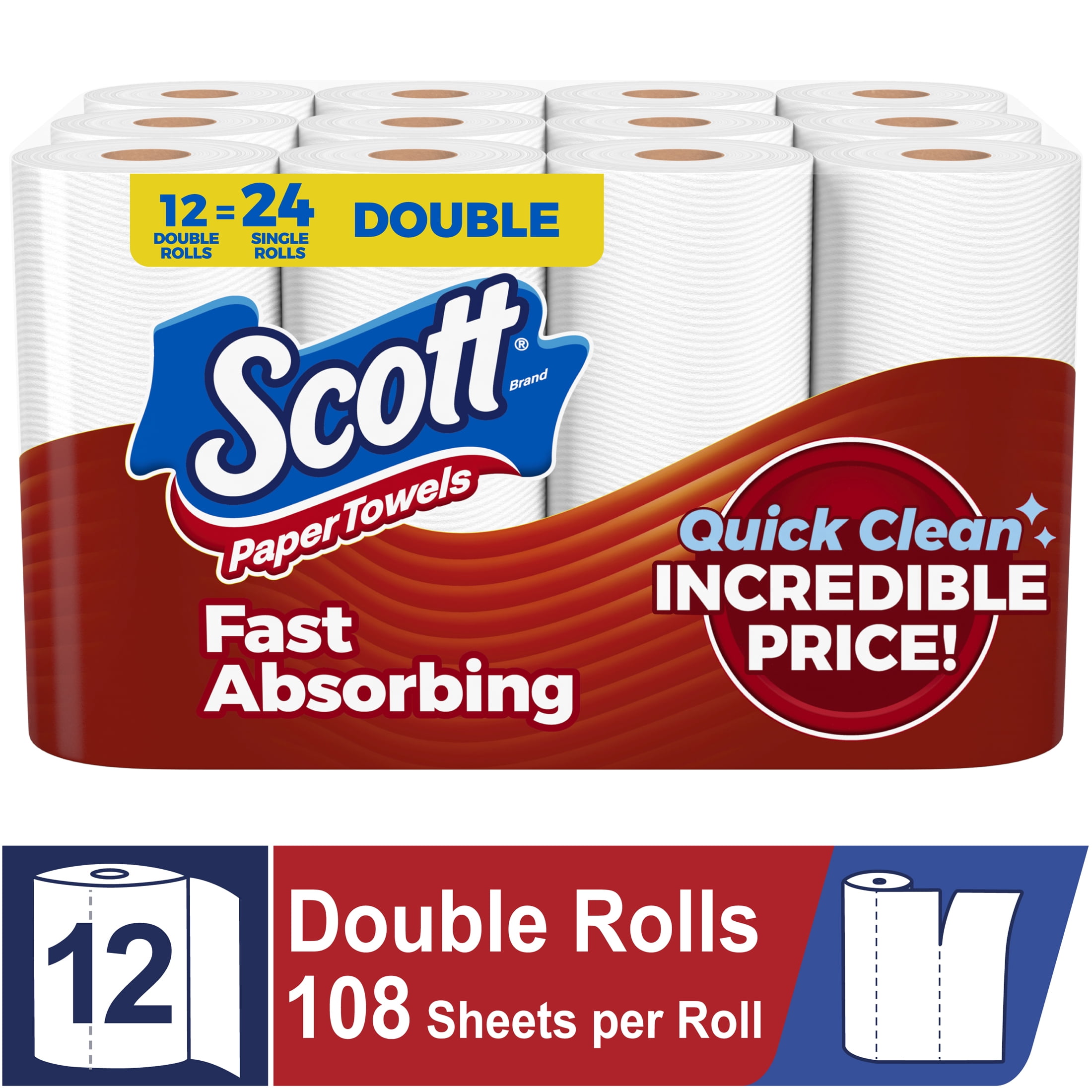 Scott Paper Towels Choose A Sheet 6 Double Rolls
