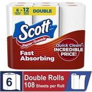 Scott Paper Towels, Choose-A-Sheet, 6 Double Rolls Pack of 4
