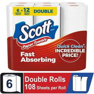 Bounty Essentials Select-A-Size Paper Towels, 6 Double Rolls, White, 108 Sheets per Roll