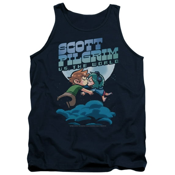Scott Pilgrim Lovers Adult Tank Top Navy