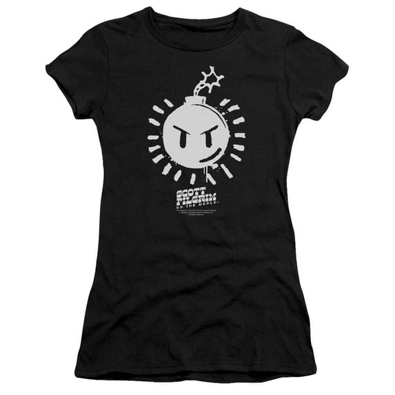 Scott Pilgrim Sex Bob Omb Logo S/S Junior Women's T-Shirt Sheer Black
